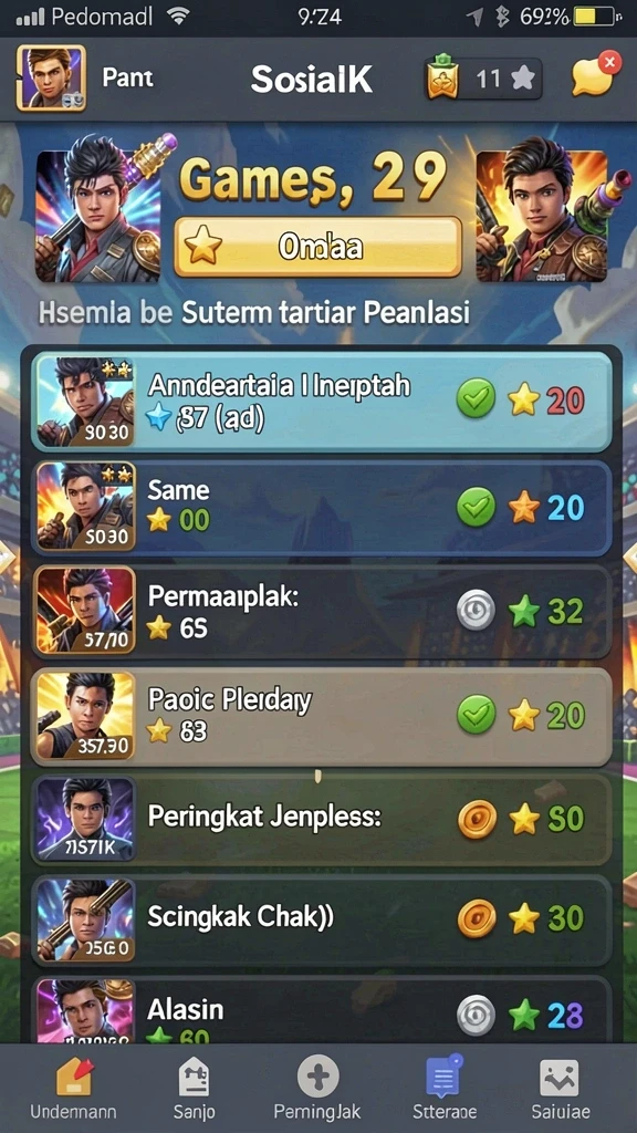 Screenshot menunjukkan level penuh warna dan tantangan menarik.