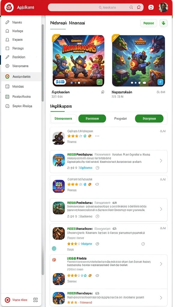Fitur permainan yang beragam dan seru.