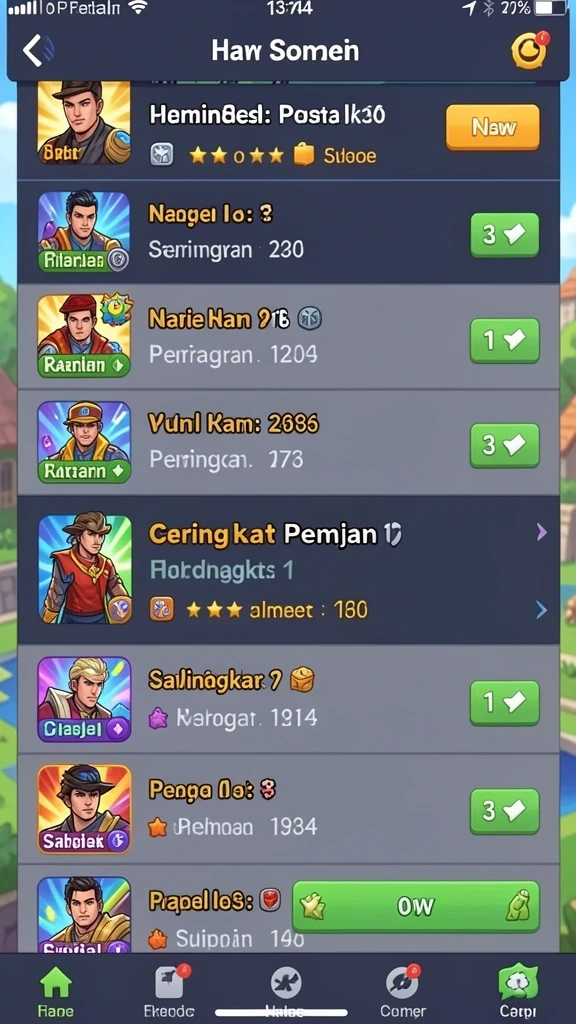 Tangkapan layar dari level menantang yang penuh dengan teka-teki.